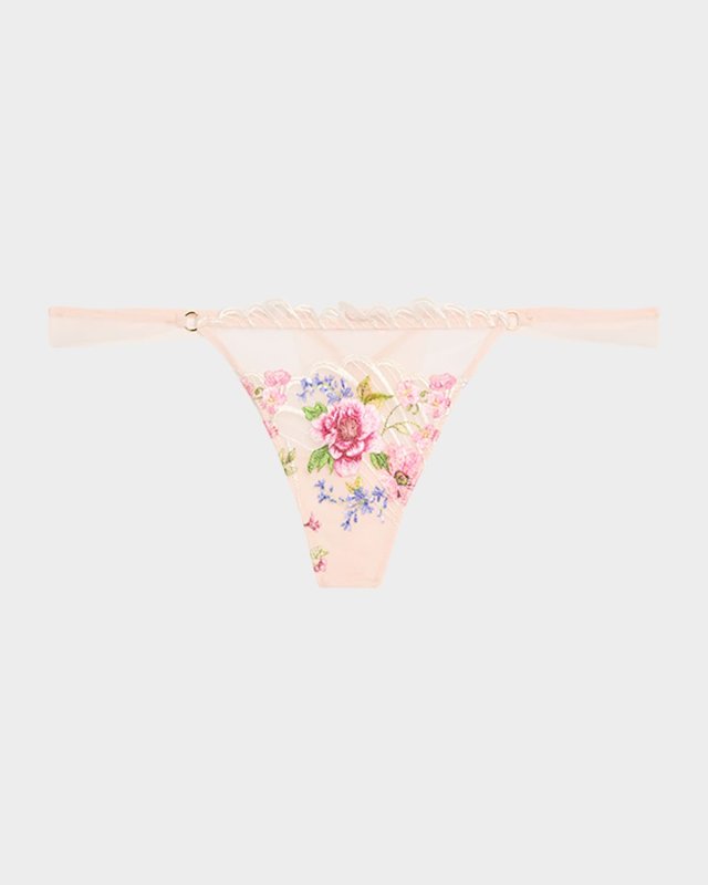 Libertine en Fleurs Embroidered Tulle G-Strin